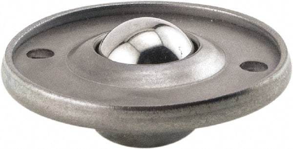 Hudson Bearing - 5/8 Inch Diameter, Round, Stainless Steel Ball Transfer - 1.6875 Inch Overall Diameter, 3/8 Inch Mount Height, 20 Lb. Capacity - USA Tool & Supply