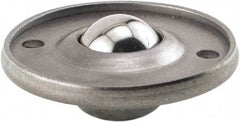 Hudson Bearing - 5/8 Inch Diameter, Round, Stainless Steel Ball Transfer - 1.6875 Inch Overall Diameter, 3/8 Inch Mount Height, 20 Lb. Capacity - USA Tool & Supply