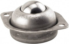 Hudson Bearing - 1 Inch Diameter, Round, Stainless Steel Ball Transfer - 3/4 Inch Mount Height, 75 Lb. Capacity - USA Tool & Supply