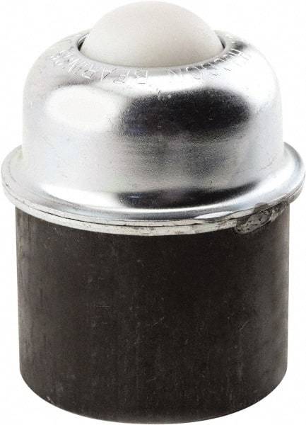 Hudson Bearing - 1-1/2 Inch Diameter, Round, Nylon Ball Transfer - 3 Inch Overall Diameter, 1.8125 Inch Mount Height, 250 Lb. Capacity - USA Tool & Supply