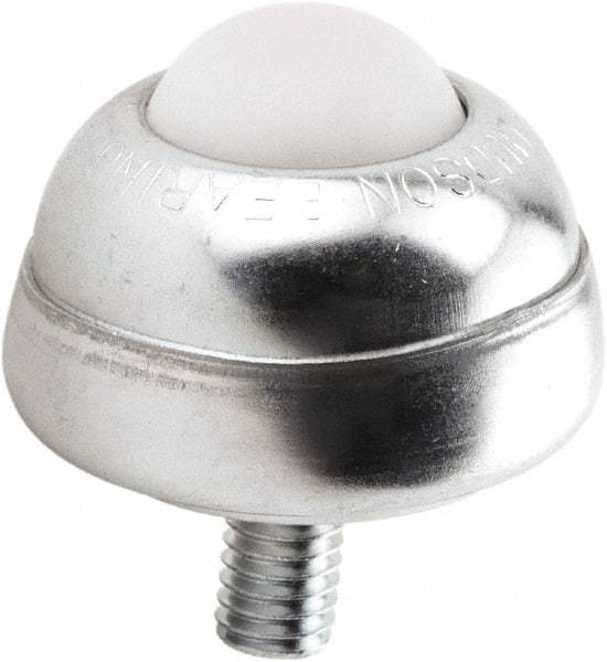 Hudson Bearing - 1 Inch Diameter, Round, Nylon Ball Transfer - 1-3/4 Inch Overall Diameter, 1-3/8 Inch Mount Height, 75 Lb. Capacity - USA Tool & Supply