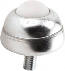 Hudson Bearing - 1 Inch Diameter, Round, Nylon Ball Transfer - 1-3/4 Inch Overall Diameter, 1-3/8 Inch Mount Height, 75 Lb. Capacity - USA Tool & Supply