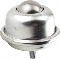 Hudson Bearing - 1-1/2 Inch Diameter, Round, Carbon Steel Ball Transfer - 3-1/4 Inch Overall Diameter, 2.3125 Inch Mount Height, 250 Lb. Capacity - USA Tool & Supply