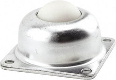 Hudson Bearing - 1-1/2 Inch Diameter, Square, Nylon Ball Transfer - 1.1875 Inch Mount Height, 250 Lb. Capacity - USA Tool & Supply