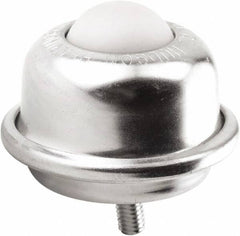 Hudson Bearing - 1-1/2 Inch Diameter, Round, Nylon Ball Transfer - 3-1/4 Inch Overall Diameter, 2.3125 Inch Mount Height, 250 Lb. Capacity - USA Tool & Supply