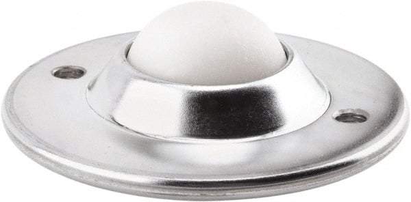 Hudson Bearing - 1-1/2 Inch Diameter, Round, Nylon Ball Transfer - 3.6563 Inch Overall Diameter, 1.1406 Inch Mount Height, 200 Lb. Capacity - USA Tool & Supply