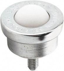 Hudson Bearing - 1 Inch Diameter, Round, Nylon Ball Transfer - 1.6719 Inch Overall Diameter, 1-1/4 Inch Mount Height, 200 Lb. Capacity - USA Tool & Supply