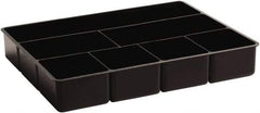 Rubbermaid - 7 Compartment, 15 Inch Wide x 11.73 Inch Deep x 2-1/2 Inch High, Drawer Organizer - Plastic, Black - USA Tool & Supply