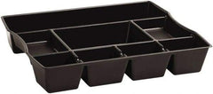 Rubbermaid - 8 Compartment, 14.86 Inch Wide x 11.88 Inch Deep x 2-1/2 Inch High, Drawer Organizer - Plastic, Black - USA Tool & Supply