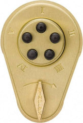 Kaba Access - 1-3/8 to 1-1/2" Door Thickness, Bright Brass Finish, Mechanical Deadbolt - Nonhanded Handling, Combination Override, Keyless Cylinder - USA Tool & Supply