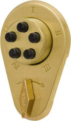 Kaba Access - 1-3/4 to 2-1/8" Door Thickness, Bright Brass Finish, Mechanical Deadbolt - Nonhanded Handling, Combination Override, Keyless Cylinder - USA Tool & Supply