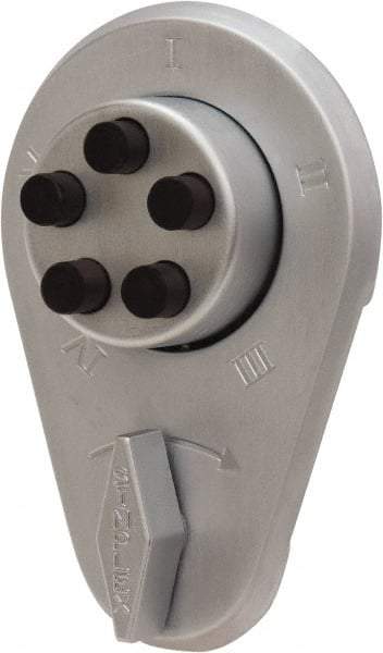 Kaba Access - 1-3/4 to 2-1/8" Door Thickness, Satin Chrome Finish, Push Button Deadbolt - Nonhanded Handling, Combination Override, Keyless Cylinder - USA Tool & Supply