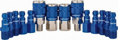 Legacy - 14 Piece 1/4" Body 1/4 NPT 300 psi Steel/Aluminum Tru-Flate Automotive Pneumatic Coupling Plug Set - USA Tool & Supply