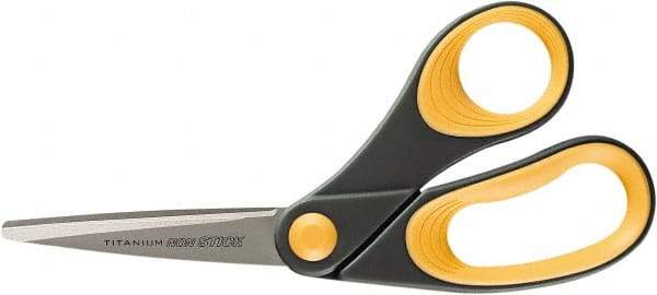 Ability One - 4" LOC, 8" OAL Titanium Scissors - Ambidextrous, Straight Handle, For Sticky Residues - USA Tool & Supply