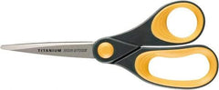 Ability One - 4" LOC, 8" OAL Titanium Scissors - Ambidextrous, Straight Handle, For Sticky Residues - USA Tool & Supply