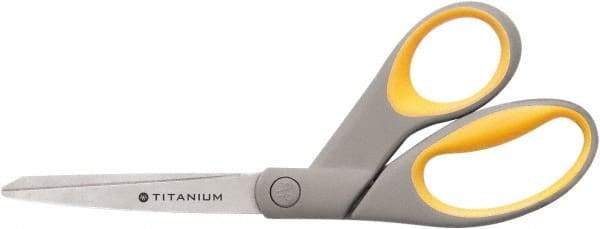 Ability One - 4" LOC, 8" OAL Titanium Scissors - Ambidextrous, Offset Handle, For Sticky Residues - USA Tool & Supply