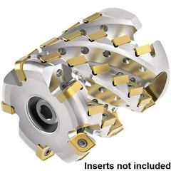 Kennametal - 28 Inserts, 2" Cut Diam, 1" Arbor Diam, 2.1429" Max Depth of Cut, Indexable Square-Shoulder Face Mill - 0° Lead Angle, 2-3/4" High, SNHJ1004.. Insert Compatibility, Through Coolant, Series HARVI Ultra 8X - USA Tool & Supply