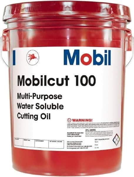 Mobil - Mobilcut, 5 Gal Pail Cutting Fluid - Water Soluble - USA Tool & Supply