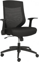 ALERA - 36-5/8 to 42-7/8" High Mid Back Chair - 26" Wide x 22-1/2" Deep, Fabric Mesh Seat, Black - USA Tool & Supply