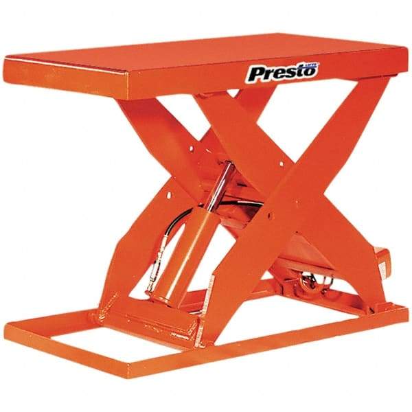 Presto Lifts - 6,000 Lb Capacity Hydraulic Scissor Lift - 7-1/4" to 43" Lift Height, 48" Platform Length x 24" Platform Width, 24" OAL - USA Tool & Supply