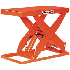 Presto Lifts - 6,000 Lb Capacity Hydraulic Scissor Lift - 7-1/4" to 43" Lift Height, 48" Platform Length x 24" Platform Width, 24" OAL - USA Tool & Supply