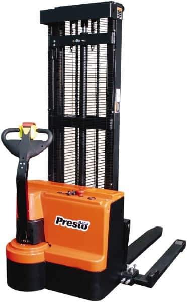 Presto Lifts - 2,200 Lb Capacity, 125" Lift Height, Battery Operated Power Stocker Lift - USA Tool & Supply