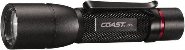 Coast Cutlery - White LED Bulb, 130 Lumens, Industrial/Tactical Flashlight - Black Aluminum Body, 1 AA Battery Included - USA Tool & Supply