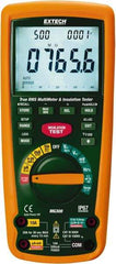 Extech - Digital LCD Display, 4,000 Megohm Electrical Insulation Resistance Tester & Megohmmeter - 1,000 VAC/VDC Max Test Voltage, Powered by 1.5V AA Battery - USA Tool & Supply