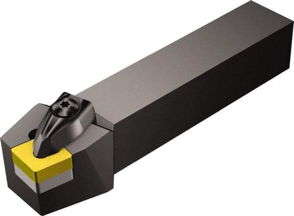 Sandvik Coromant - DCRN, Left Hand Cut, 15° Lead Angle, 1-1/4" Shank Height x 1-1/4" Shank Width, Negative Rake Indexable Turning Toolholder - 6" OAL, CNMG 16 06 12 Insert Compatibility, Series T-Max P - USA Tool & Supply