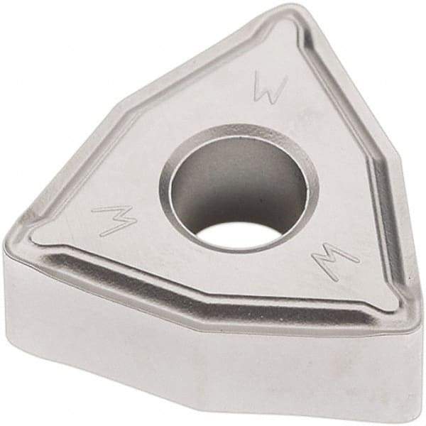 Seco - WNMG432 W-MF2 Grade TP2501 Carbide Turning Insert - Al2O3 Finish, 80° Trigon, 1/2" Inscr Circle, 3/16" Thick, 1/32" Corner Radius - USA Tool & Supply