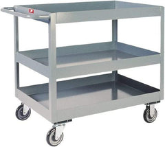 Jamco - 1,200 Lb Capacity, 48" Wide x 24" Long x 39" High Deep Shelf Cart - 3 Shelf, Steel - USA Tool & Supply