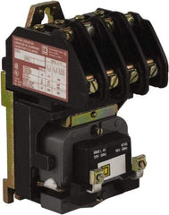 Square D - No Enclosure, 4 Pole, Electrically Held Lighting Contactor - 20 A (Tungsten), 30 A (Fluorescent), 24 VAC at 60 Hz, 4NO Contact Configuration - USA Tool & Supply