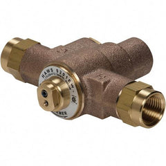 Haws - 1/2" Inlet, 2-5/8" Long x 6-1/8" Wide x 5-1/4" High, Brass Plumbed Wash Station Tempering Valve - Compatible with Combination Drench Shower & Eye/Face Wash Stations - USA Tool & Supply