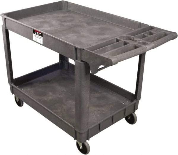 Jet - 550 Lb Capacity, 25-1/2" Wide x 46" Long x 33-1/2" High Standard Utility Cart - 2 Shelf, Plastic - USA Tool & Supply