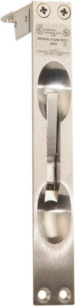 IVES - 6-3/4 Inch Long, 1 Inch Wide, Flush Bolt - Brass, Satin Chrome Finish - USA Tool & Supply