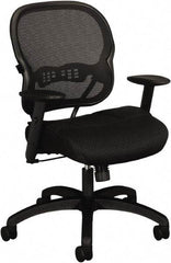 Basyx - 41-3/4" High Mid Back Chair - 27-3/8" Wide x 26-3/8" Deep, Padded Mesh Seat, Black - USA Tool & Supply