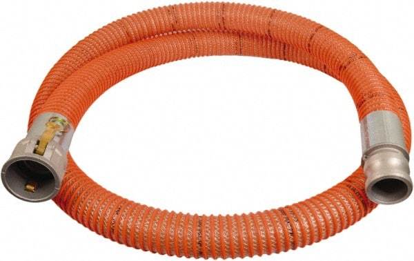 Alliance Hose & Rubber - -13 to 140°F, 1-1/2" Inside x 2.03" Outside Diam, PVC Liquid Suction & Discharge Hose - Clear & Orange, 20' Long, 29 Vacuum Rating, 110 psi Working - USA Tool & Supply