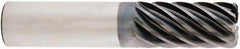 Niagara Cutter - 1", 9 Flute, Single End, Solid Carbide, 0.03" Corner Radius End Mill - 5" OAL, 38° Helix, Right Hand Flute, 2" LOC, Right Hand Cut - USA Tool & Supply