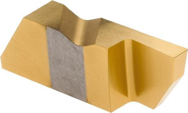 Tool-Flo - 3094FLGD Grade GP50, 2.39mm Cutting Width Carbide Grooving Insert - 1/4" Max Depth of Cut, Right Hand, 0.005 to 0.01" Corner Radius, TiN Finish - USA Tool & Supply