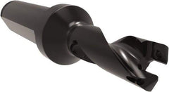 Allied Machine and Engineering - Series 11, 11 to 12mm Diam, 5/8" Diam Straight Shank with Flange, Helical Flute Spade Drill - 5/8" Max Depth, 1-43/64" Body Length, 3-35/64" OAL, Short Length, Through Coolant - USA Tool & Supply