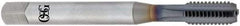 OSG - 5/8-18 UNF 3B 5 Flute TiCN Finish Powdered Metal Straight Flute Machine Tap - Bottoming, Right Hand Thread, 3-13/16" OAL, 1-13/16" Thread Length, H3 Limit, Oversize - Exact Industrial Supply