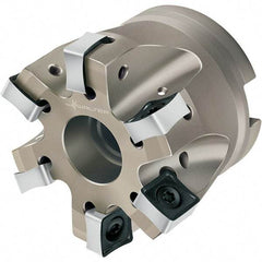 Walter - 7 Inserts, 3" Cut Diam, 1" Arbor Diam, 0.315" Max Depth of Cut, Indexable Square-Shoulder Face Mill - 1.969" High, SN.X 1205.. Insert Compatibility, Through Coolant, Series Xtra-tec - USA Tool & Supply