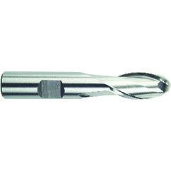 1/2" Dia. - 3-1/4" OAL - HSS-TiN - Ball Nose SE EM - 2 FL - USA Tool & Supply