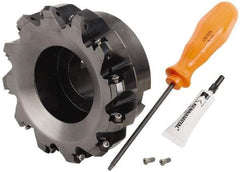Kennametal - 5" Cut Diam, 1-1/2" Arbor Hole, 4.45mm Max Depth of Cut, 30° Indexable Chamfer & Angle Face Mill - 12 Inserts, HNGJ 0604... Insert, Right Hand Cut, 12 Flutes, Through Coolant, Series Dodeka Mini HD - USA Tool & Supply