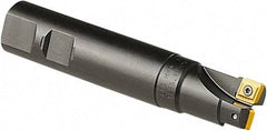 Seco - 32mm Cut Diam, 11mm Max Depth of Cut, 32mm Shank Diam, 130mm OAL, Indexable Square Shoulder End Mill - CC.. 1204, SPMX 12T3 Inserts, Weldon Shank, 90° Lead Angle - USA Tool & Supply