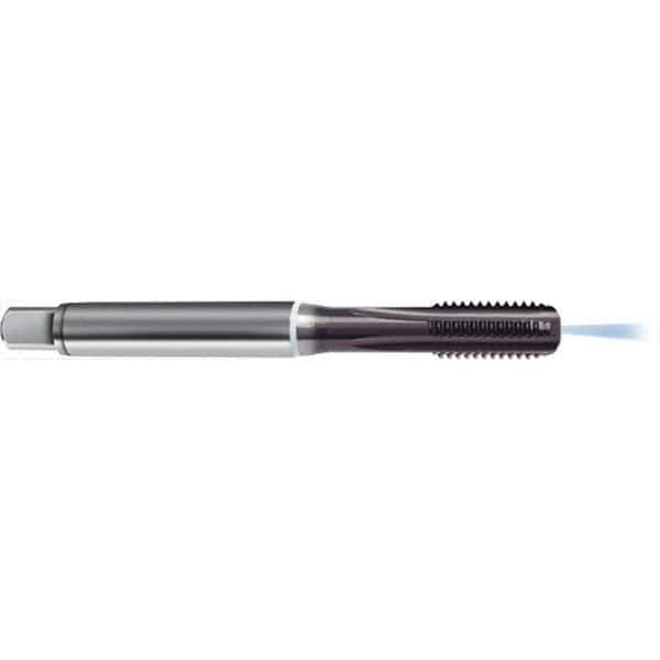 Guhring - 1/4-20 UNC 2B 4 Flute TiAlN Finish High Speed Steel Straight Flute Standard Hand Tap - Modified Bottoming, Right Hand Thread, 80mm OAL, H4/H5 Limit, Through Coolant - Exact Industrial Supply