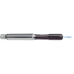 Guhring - 1/4-20 UNC 2B 4 Flute TiAlN Finish High Speed Steel Straight Flute Standard Hand Tap - Modified Bottoming, Right Hand Thread, 80mm OAL, H4/H5 Limit, Through Coolant - Exact Industrial Supply