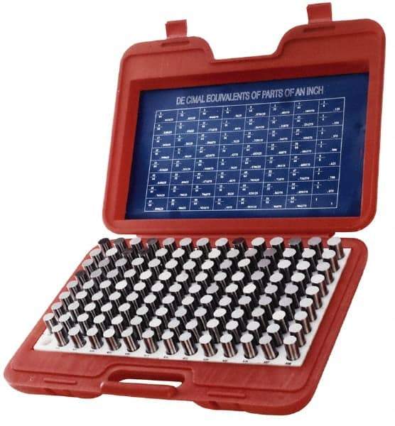 Value Collection - 440 Piece, 0.061-0.5 Inch Diameter Plug and Pin Gage Set - Plus 0.0002 Inch Tolerance, Class ZZ - USA Tool & Supply