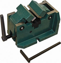 Interstate - 4" Jaw Width, 2-3/8" Max Jaw Opening, Manual Self Centering Vise - 11-27/64" OAL x 7-11/16" OAH - USA Tool & Supply