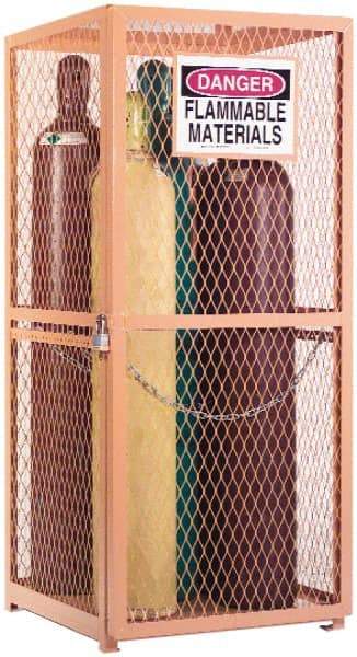 Durham - Gas Cylinder Storage Cabinet - Steel, 30" Wide x 30" Deep x 71-3/4" High - USA Tool & Supply